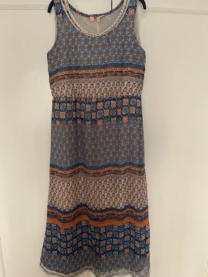 Bohem Desenli Uzun Kolsuz Elbise - Görsel 2