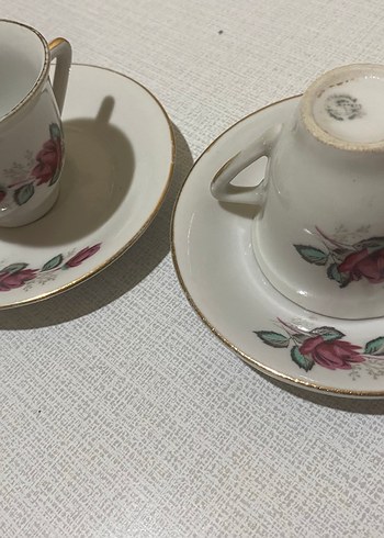 Pastel Desenli Beyaz Porselen Fincan Takımı - Görsel 2