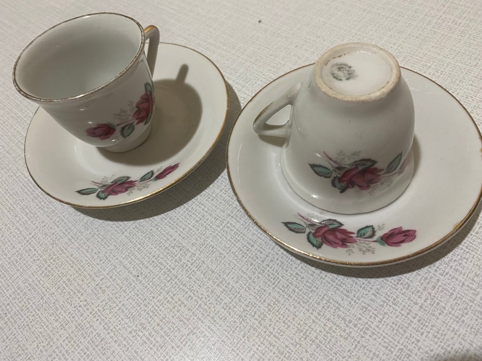 Pastel Desenli Beyaz Porselen Fincan Takımı - Görsel 2