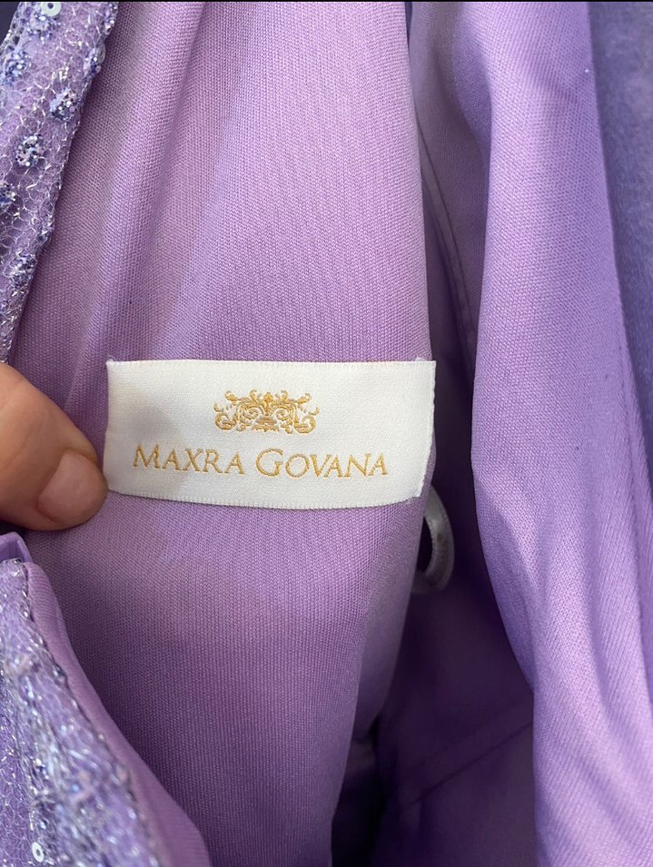 Mor Drapeli Uzun Abiye Elbise - Görsel 5