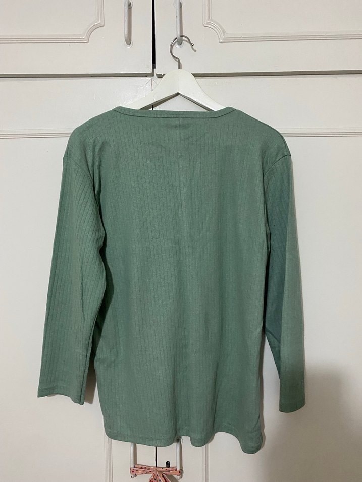 Yeşil Uzun Kollu Pijama Takımı - Görsel 4