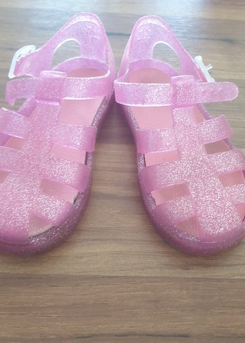 Pembe Simli Kız Çocuk Sandalet