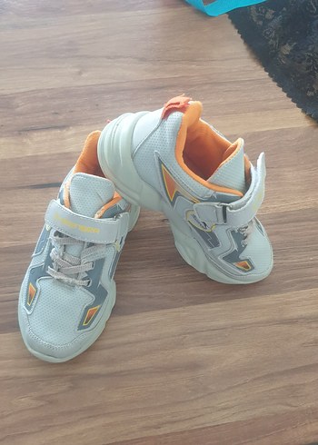 28 Beden gri Renk Gri Çocuk Spor Ayakkabı Velcro Bantlı