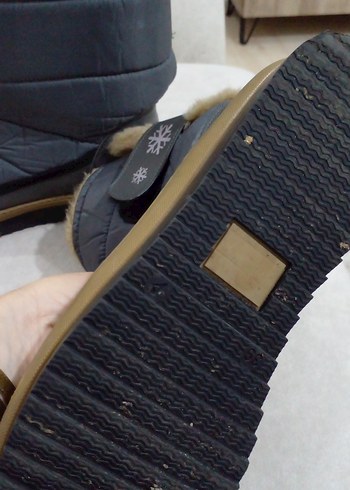 Gri kadın  kar ve kayak  Botu Tokalı - Görsel 10