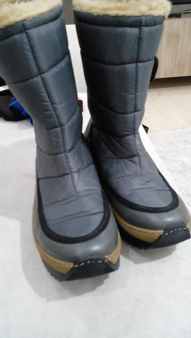 Gri kadın  kar ve kayak  Botu Tokalı - Görsel 3