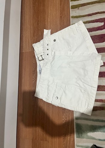 Koton Beyaz Kot Şort Etek - Görsel 2