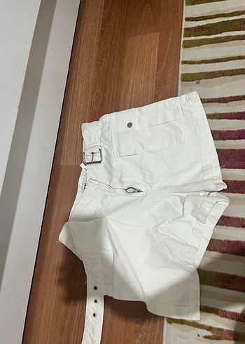 Koton Beyaz Kot Şort Etek - Görsel 4