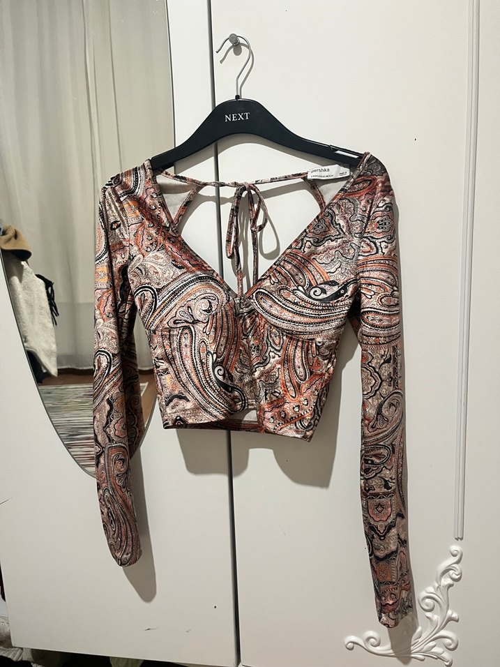 Uzun Kollu V Yaka Bohem Bluz - Görsel 2