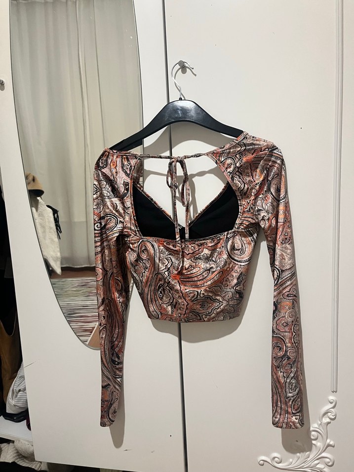 Uzun Kollu V Yaka Bohem Bluz - Görsel 3