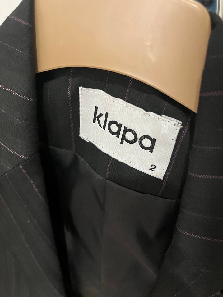 Siyah Çizgili Kadın Blazer Ceket - Görsel 2