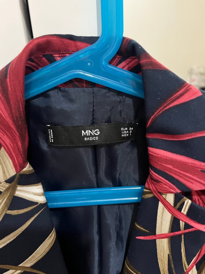 Çiçek Desenli Uzun Kadın Blazer Ceket - Görsel 4