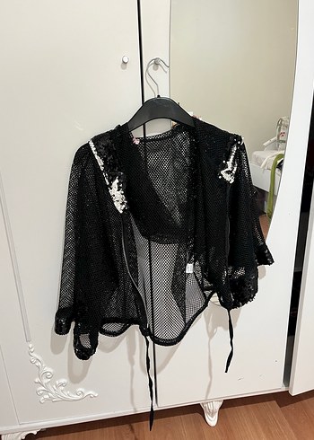 Siyah Pul Detaylı Kadın hırka - Görsel 3