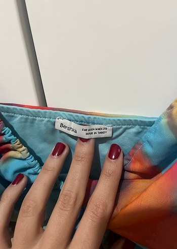 Kadın Çok Renkli büzgü detaylı Mini Büstiyer - Görsel 2