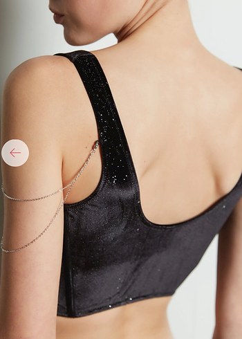 Dantel Detaylı Siyah Gotik Mini Büstiyer - Görsel 3