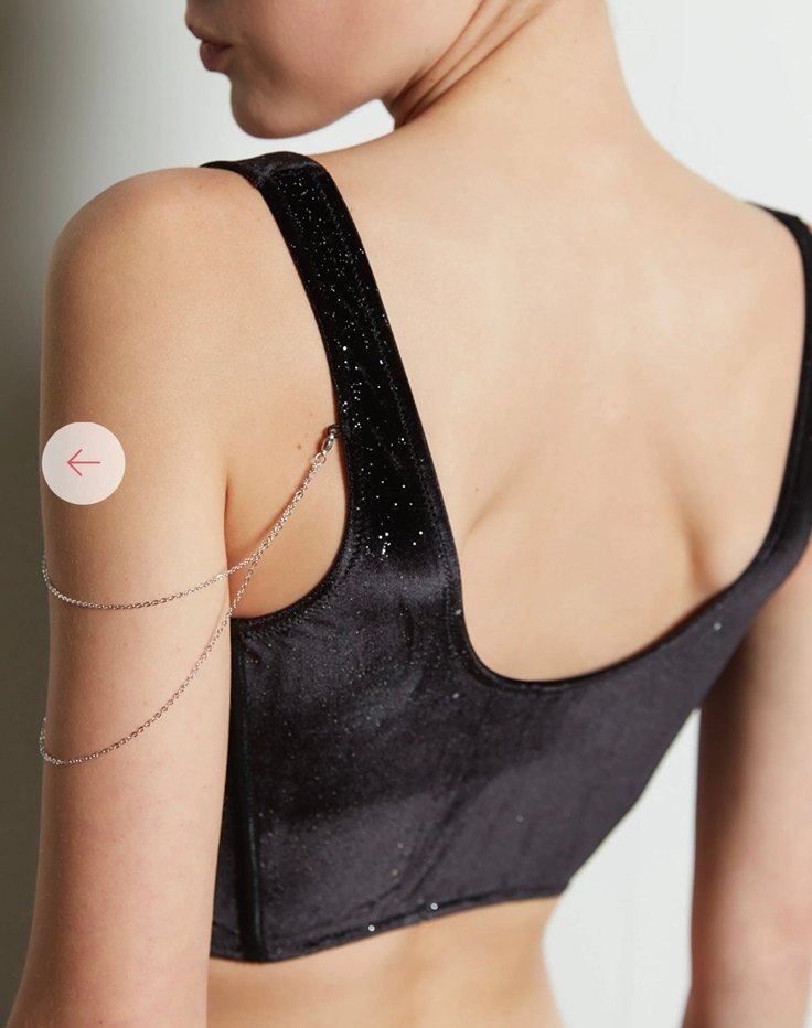 Dantel Detaylı Siyah Gotik Mini Büstiyer - Görsel 3