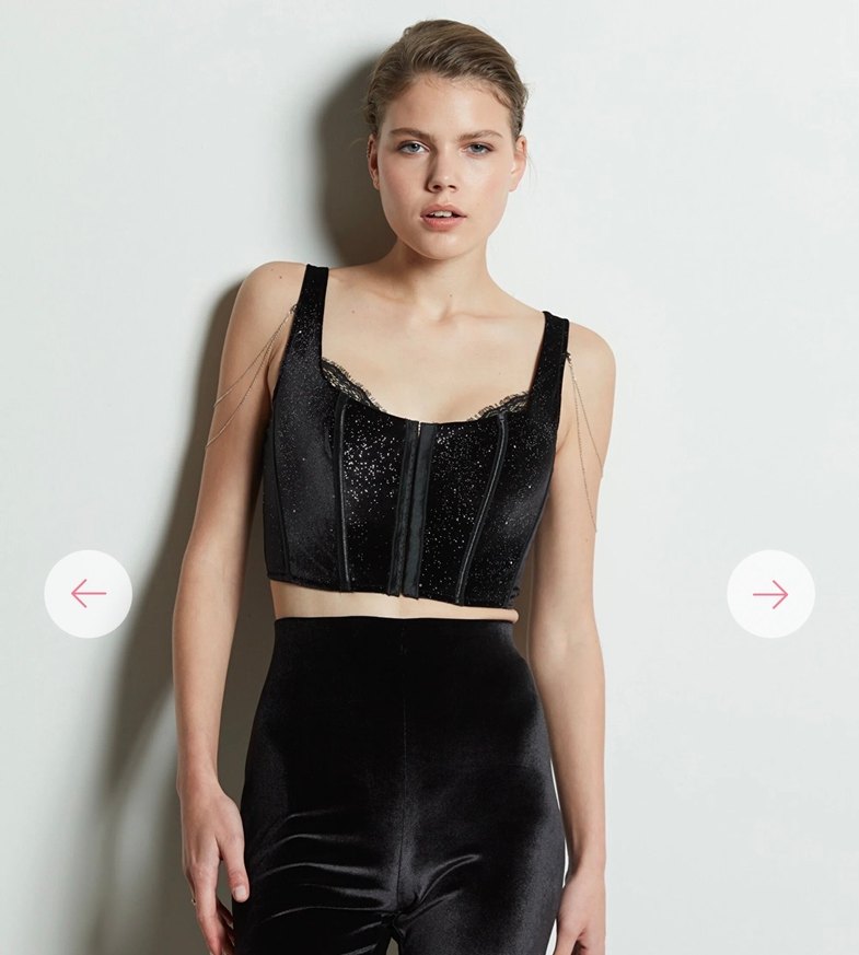 Dantel Detaylı Siyah Gotik Mini Büstiyer - Görsel 2