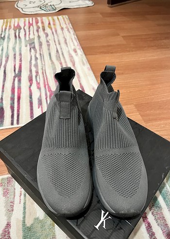 Gri Örgü unisex Spor Ayakkabı - Görsel 4