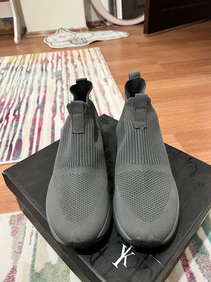 Gri Örgü unisex Spor Ayakkabı - Görsel 5