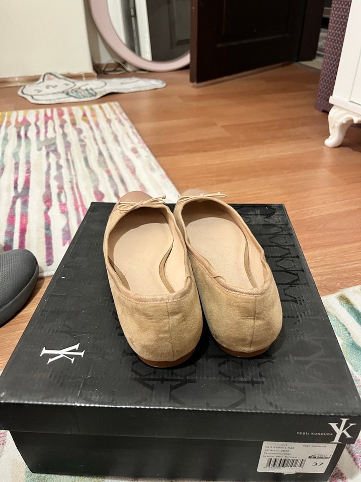 Bej Süet Kadın Babet - Görsel 3