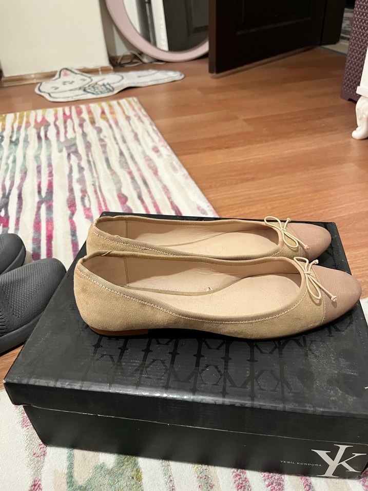 Bej Süet Kadın Babet - Görsel 4