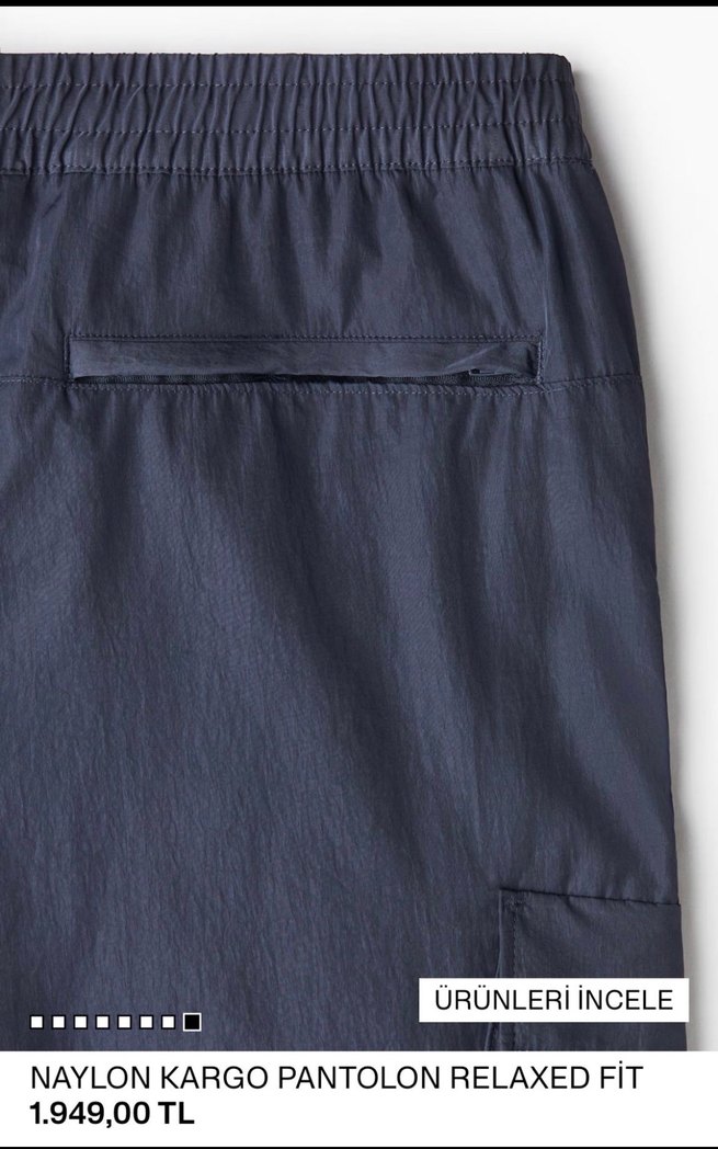 Erkek Lacivert Kemerli Midi Streetwear Pantolon - Görsel 3