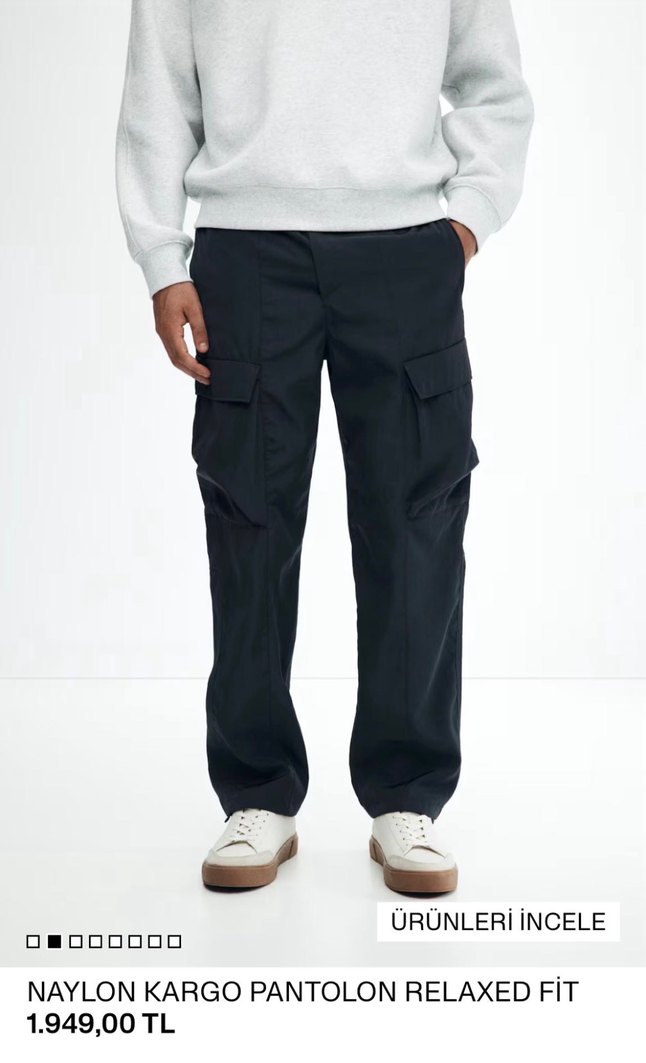 Erkek Lacivert Kemerli Midi Streetwear Pantolon - Görsel 2