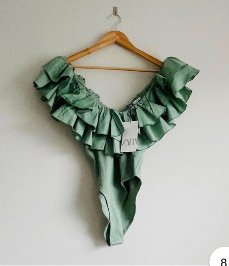 Fırfırlı Yeşil Midi body - Görsel 2