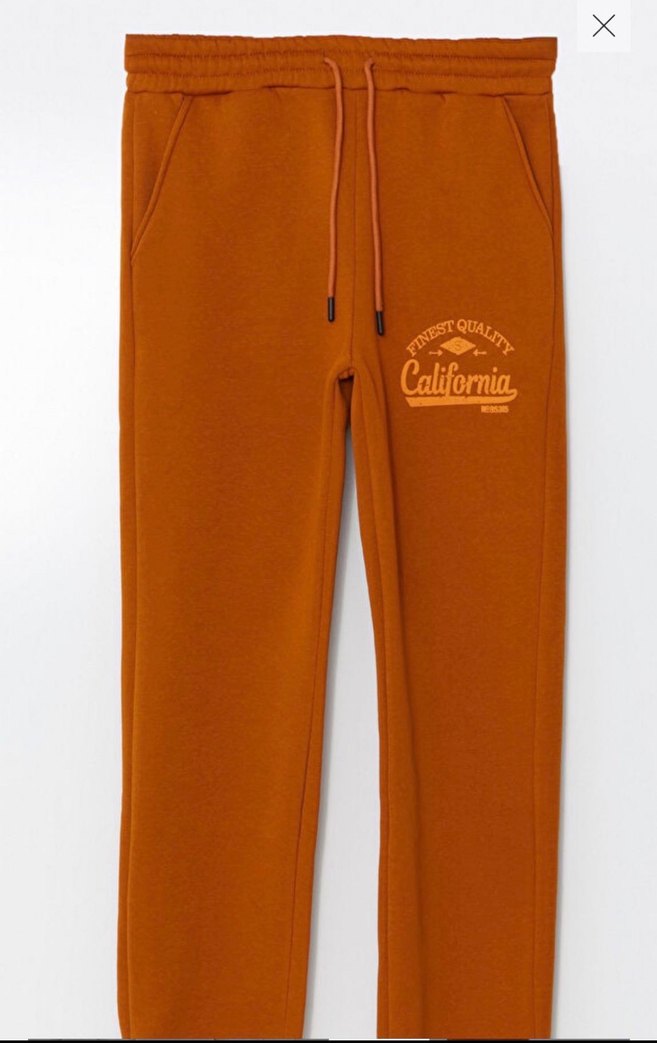 Baskılı Turuncu Kemerli Kadın Eşofman Altı - Görsel 3