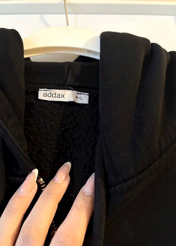 Siyah Kapüşonlu Fermuarlı Rahat Sweatshirt - Görsel 3