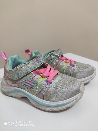Skechers 21,5 numara gümüş kız spor ayakkabı 
