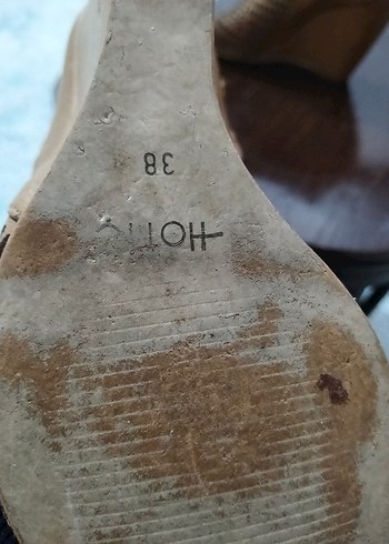 Deri Kadın Dolgu Topuklu Sandalet hotiç marka 38 numara - Görsel 3