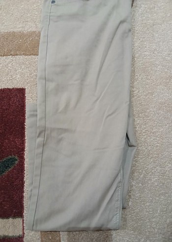Zara Düğmeli Bej Kadın Keten Pantolon