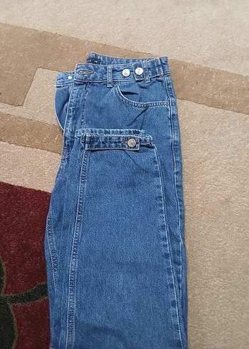 LC Waikiki Düğmeli Rahat Kesim Kadın Kot Pantolon