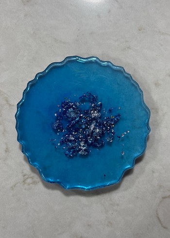 Mavi gümüş epoksi bardak altlığı - Görsel 2