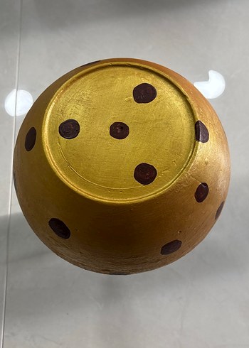 Altın Renkli Alçı mantar süs - Görsel 2