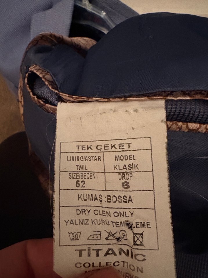 Titanic Collection Klasik Tek Ceket 62 Beden - Görsel 2