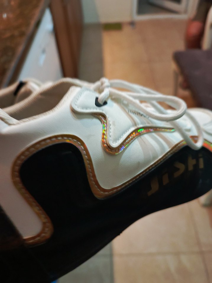 Beyaz Bağcıklı Spor Stiletto Topuklu Sneakers - Görsel 3