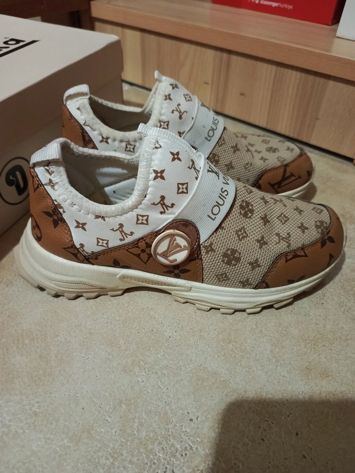 Renkli Baskılı Kahverengi Kadın Spor Ayakkabı - Görsel 5