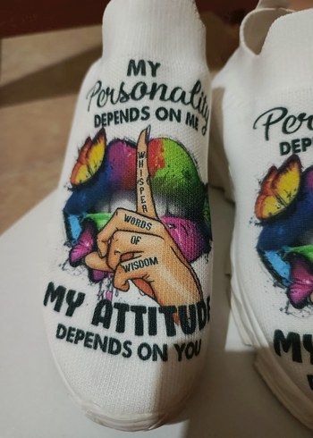 Renkli Baskılı Kadın Spor Ayakkabı - Görsel 2