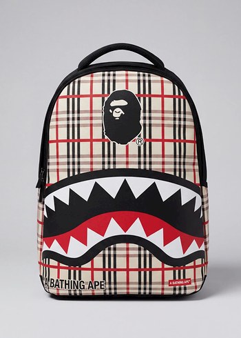 Diğer Bape Plaid Ape Backpack