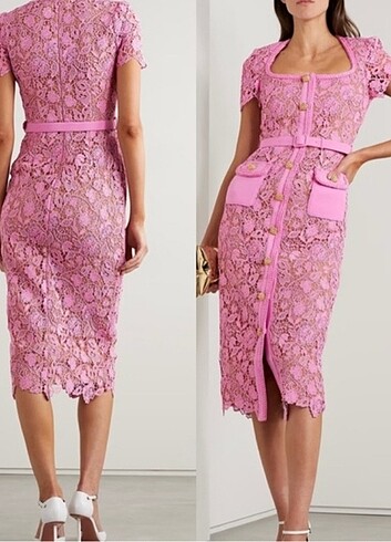 Pembe Dantel Elbise