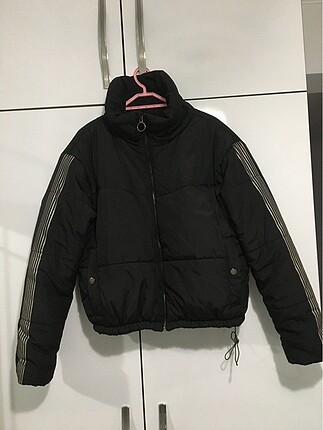 Oversize bomber lcw siyah şişme dik yaka mont
