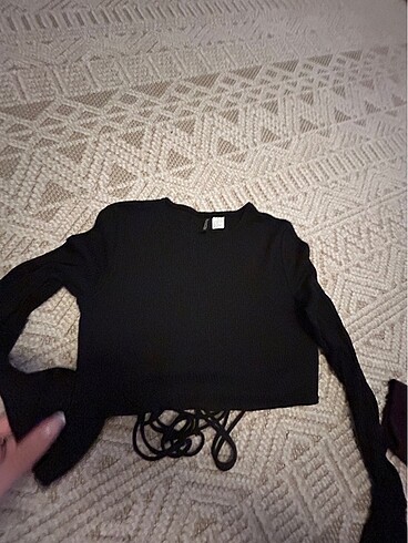 Crop top bağcıklı