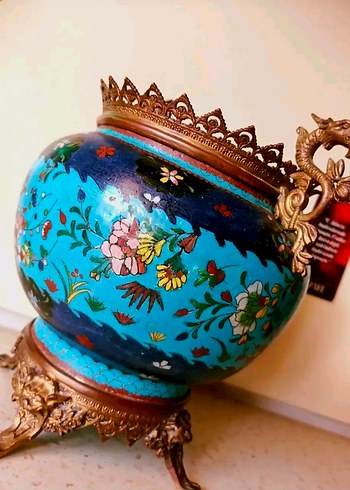 Antika 19. Yüzyıl El Yapımı Çin Cloisonne