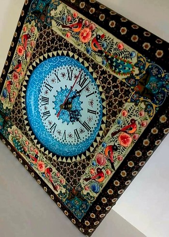 İRAN EL SANATI GELENEKSEL HATEMKARİ DUVAR SAATİ