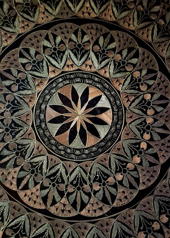 kızıl bakır el işleme sini - Görsel 2