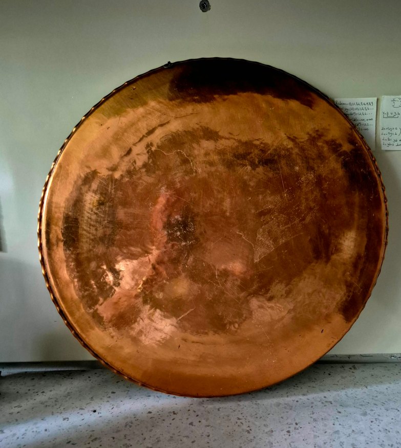 kızıl bakır el işleme sini - Görsel 3