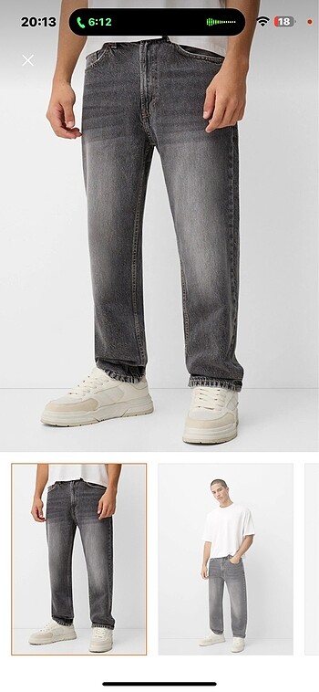 Bershka erkek gri jean pantolon