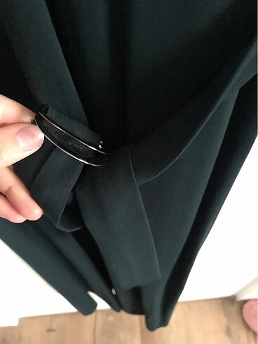 Beyoğlu Butik Kemerli Nefti Yeşil Penye Elbise