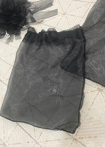 Siyah Nakışlı Fırfırlı prenses bohça seti - Görsel 5